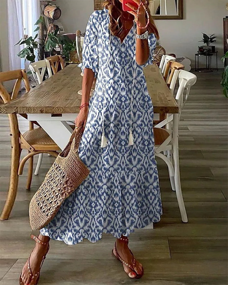 Michaela - Vestido Boho con Cobertura de Barriga