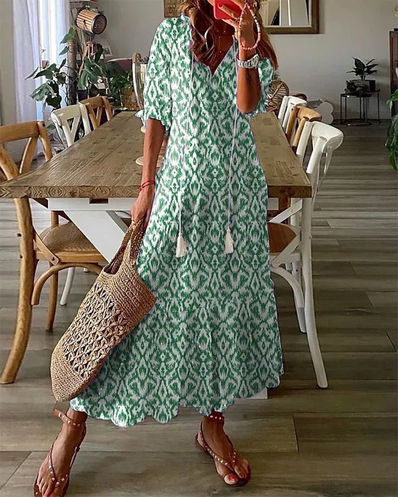 Luna | Vestido Maxi A-Line Bohemio Halagador