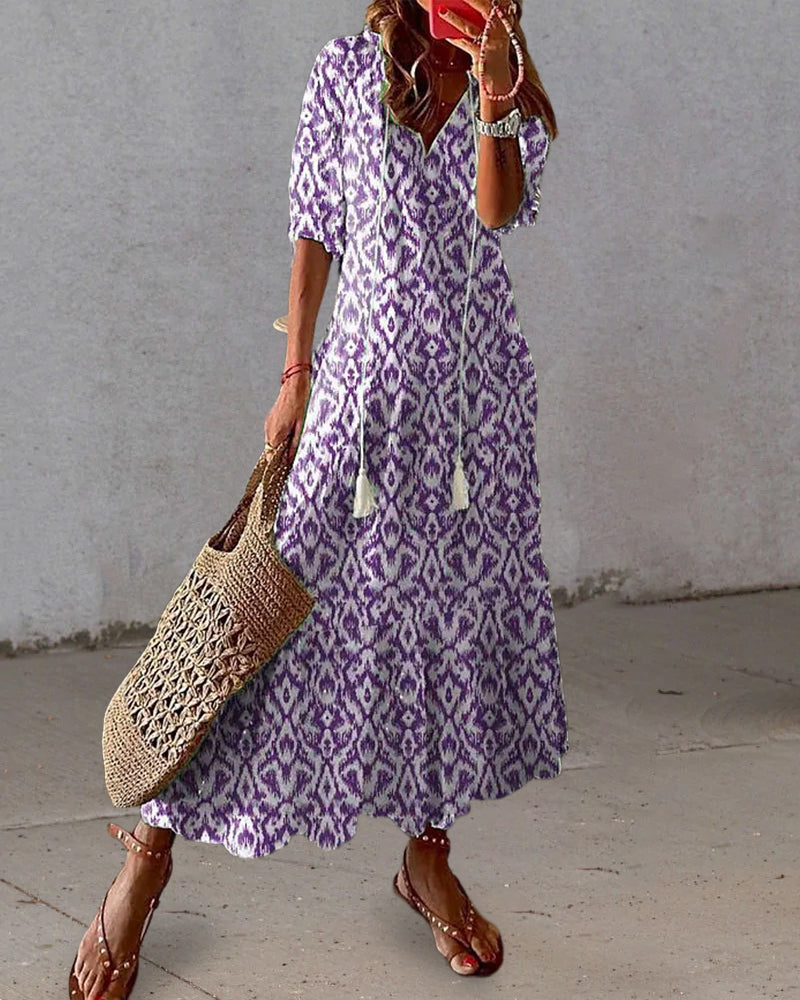 Michaela - Vestido Boho con Cobertura de Barriga