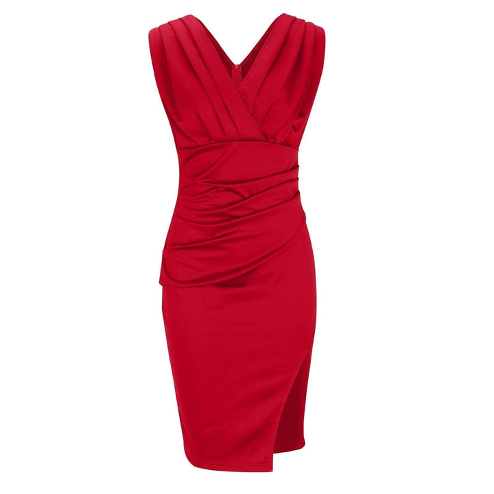 Brenda | Vestido Elegante con Escote en V y Abertura