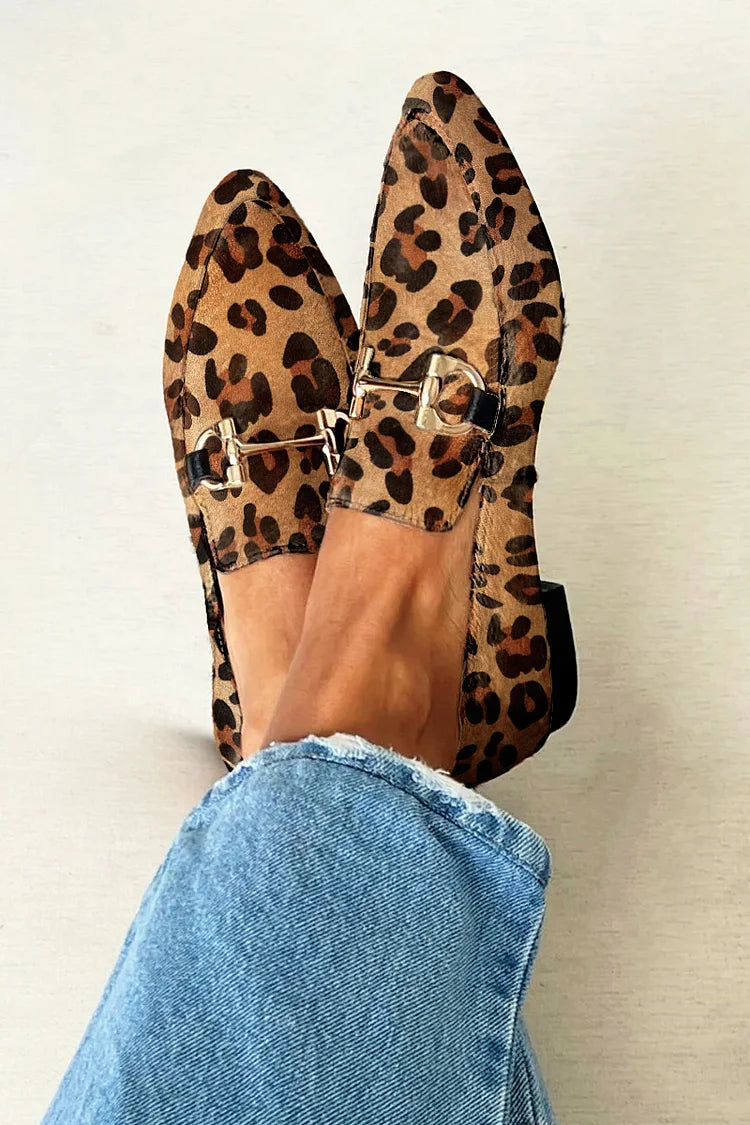 Gia - Elegantes Mocasines con Estampado de Leopardo