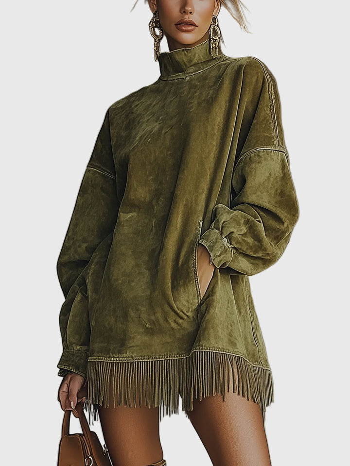 Oliva | Vestido de Cuello Alto
