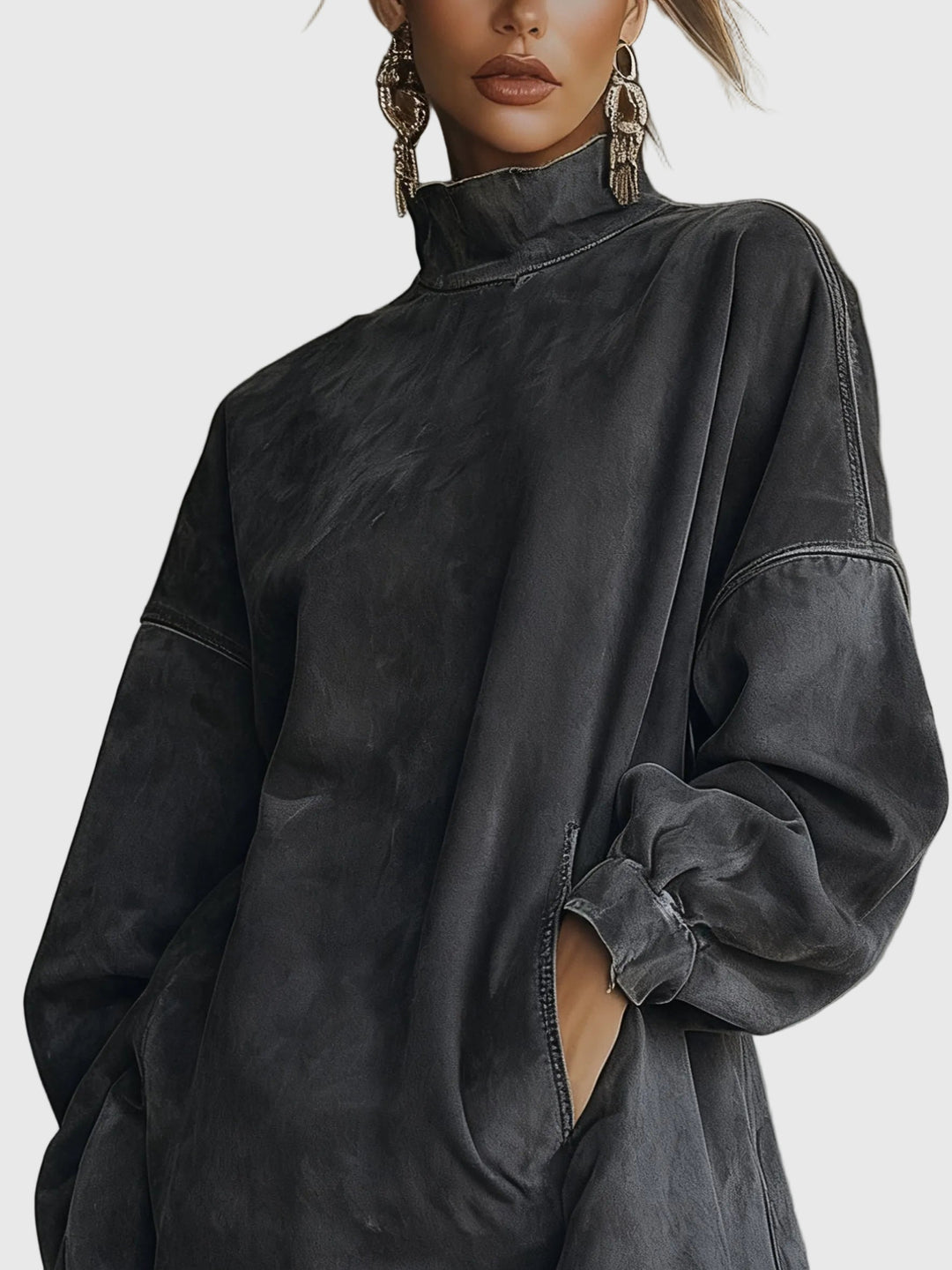 Oliva | Vestido de Cuello Alto