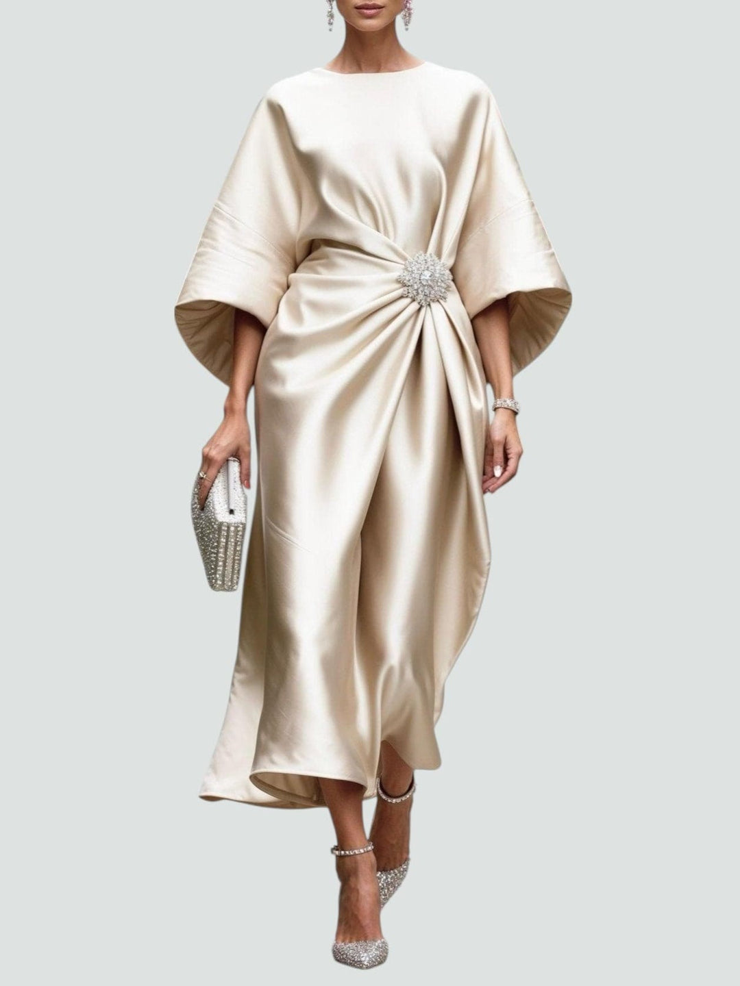 Dolores | Elegante Vestido Midi Fluido para la Noche
