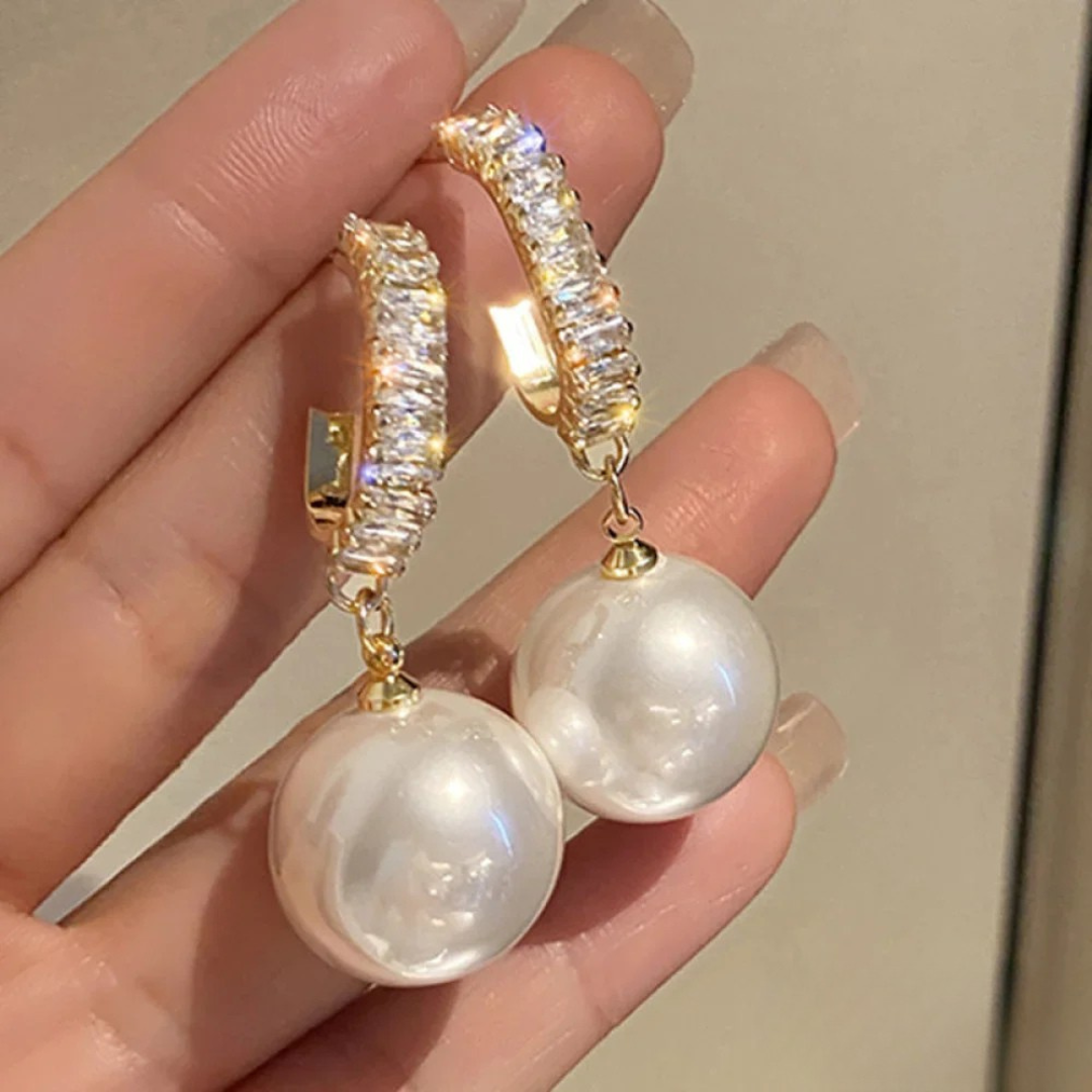 Pendientes Elegantes de Perlas y Circonitas