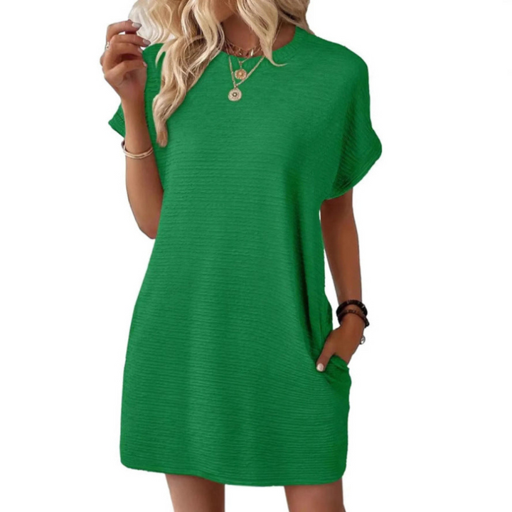 EVASHA™ | Vestido Mini de Verano Casual Minimalista con Cuello Redondo