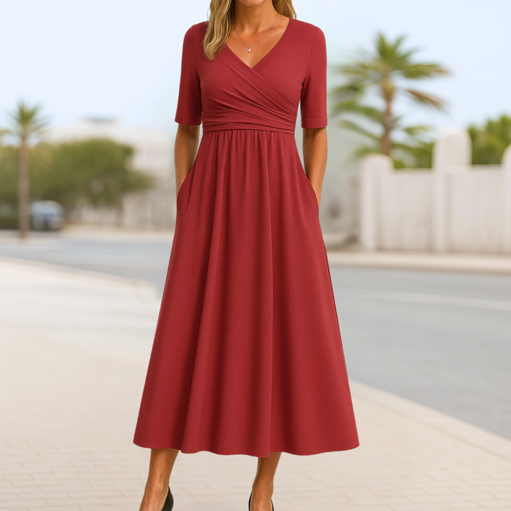 Mona | Vestido Maxi que Acentúa la Figura con Bolsillos