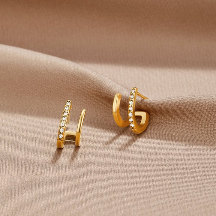 Pendientes de Garra de Oro y Cristal