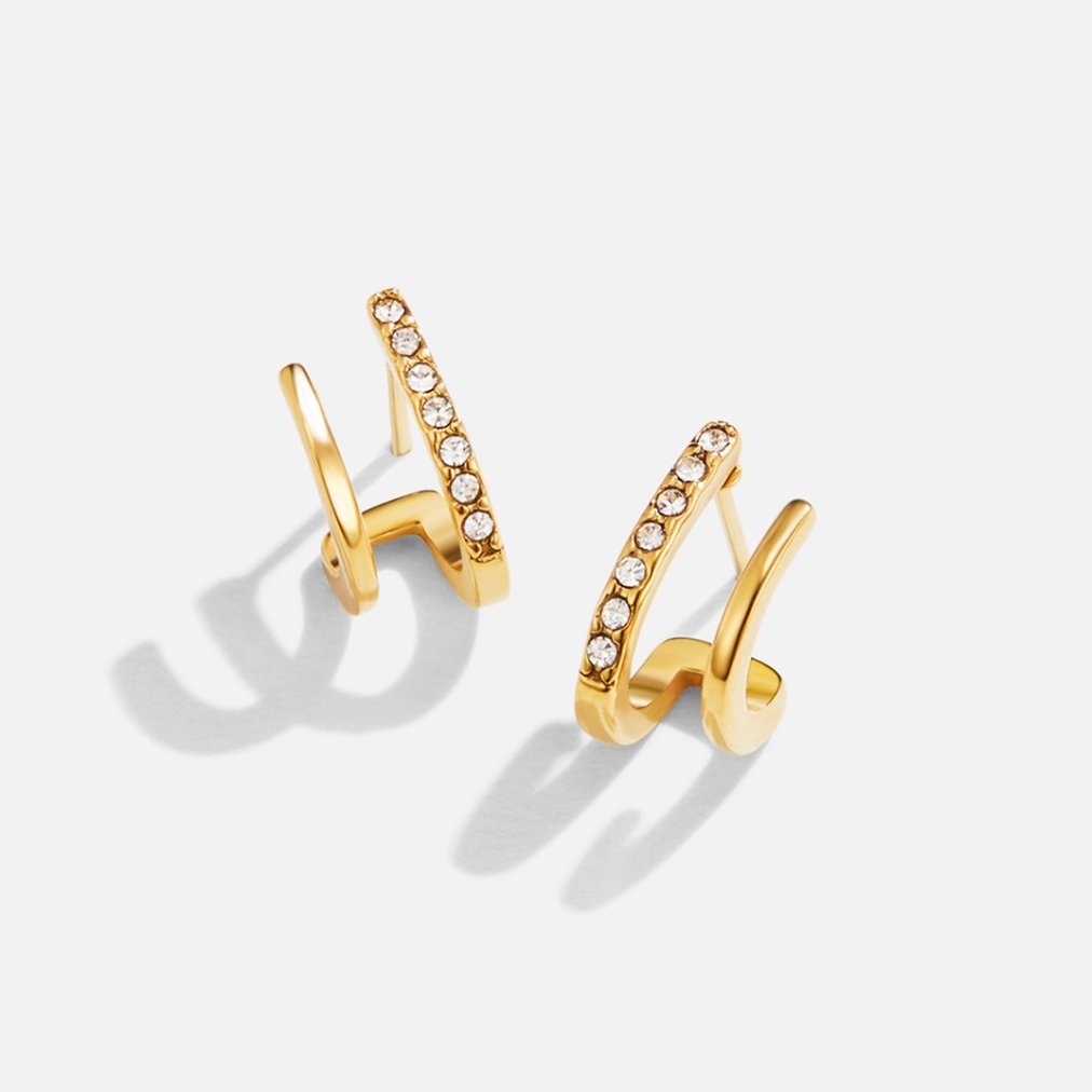 Pendientes de Garra de Oro y Cristal
