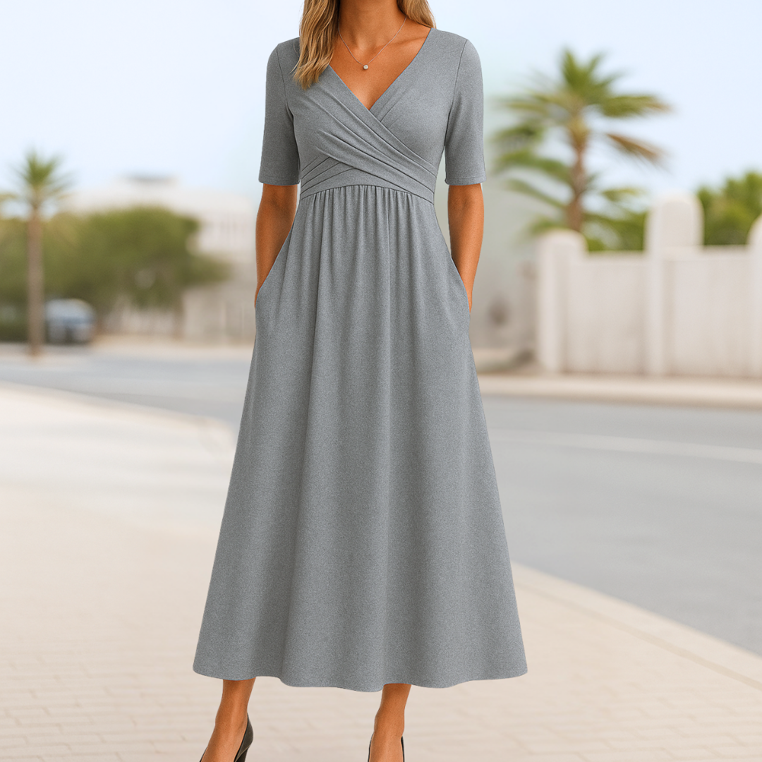 Mona | Vestido Maxi que Acentúa la Figura con Bolsillos
