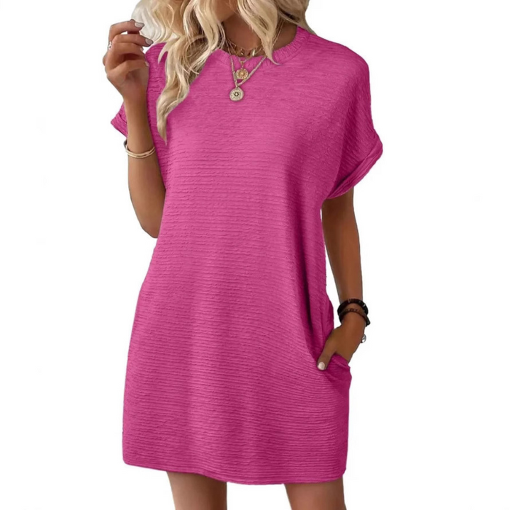 EVASHA™ | Vestido Mini de Verano Casual Minimalista con Cuello Redondo