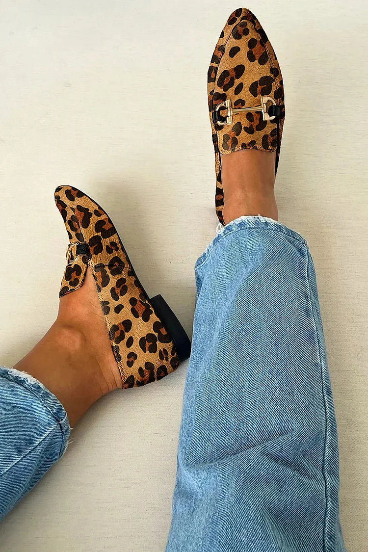 Gia - Elegantes Mocasines con Estampado de Leopardo
