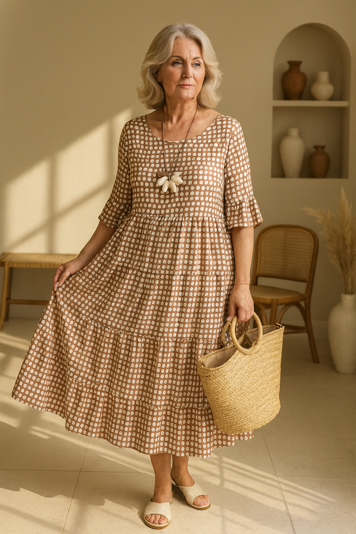 Zerelle | Vestido Midi de Manga Corta