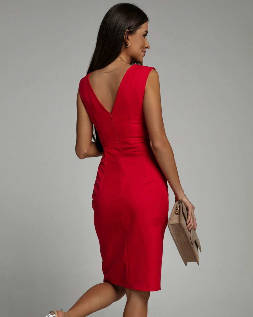 Brenda | Vestido Elegante con Escote en V y Abertura
