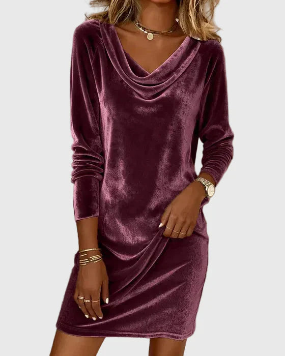 Frosina | Vestido de Terciopelo Ajuste Suelto