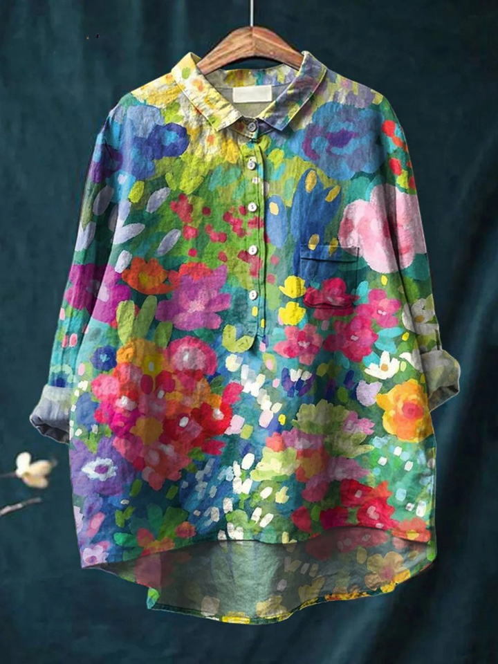 Jasimne | Camisa Casual Vintage Floral Encantadora para Mujeres