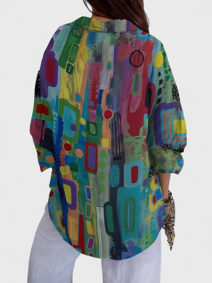 Rose | Blusa Elegante con Patrón Geométrico