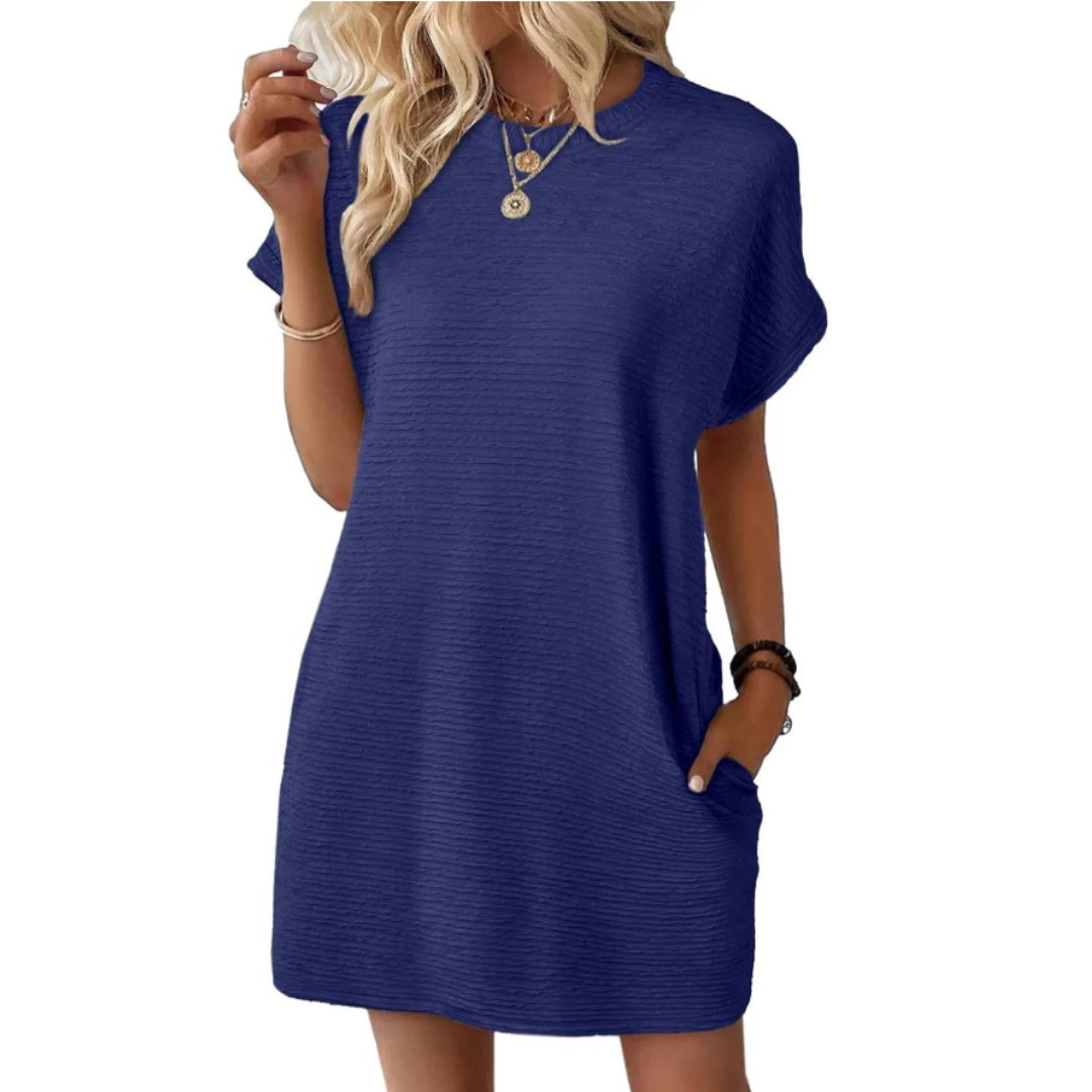 EVASHA™ | Vestido Mini de Verano Casual Minimalista con Cuello Redondo