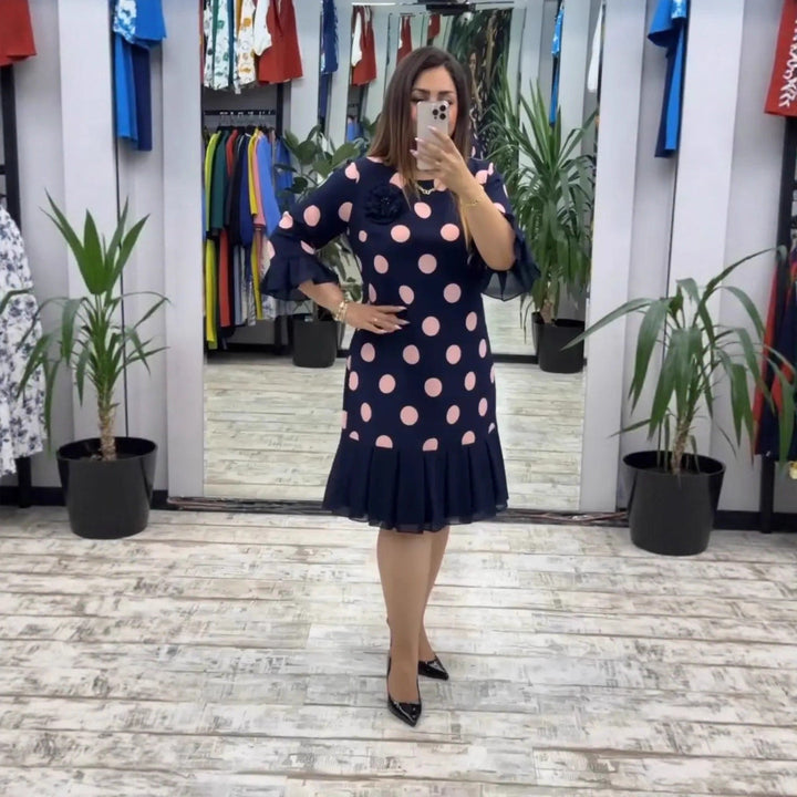Palerine | Vestido de lunares plisado
