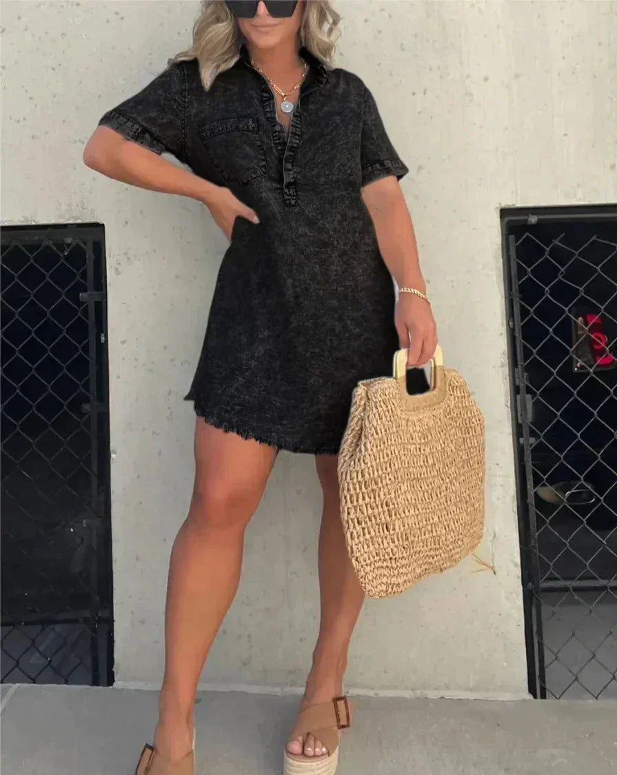Inès – Vestido Ceñido de Denim