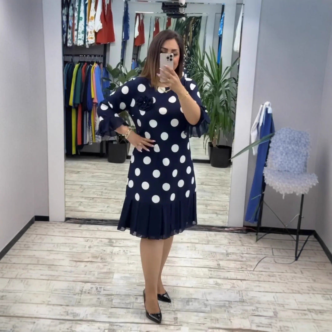 Palerine | Vestido de lunares plisado