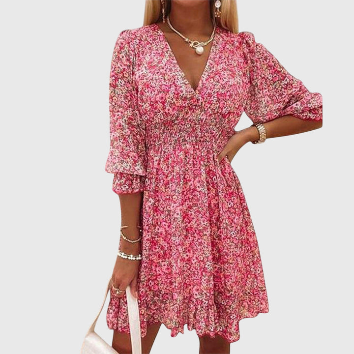 Elisa | Vestido Floral con Mangas Abullonadas