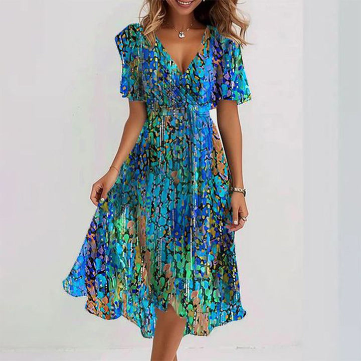 Elise | Vestido Midi con Mangas Cortas