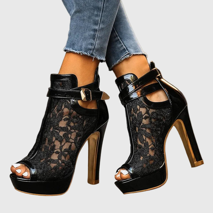 Skylar | Tacones de Encaje Floral