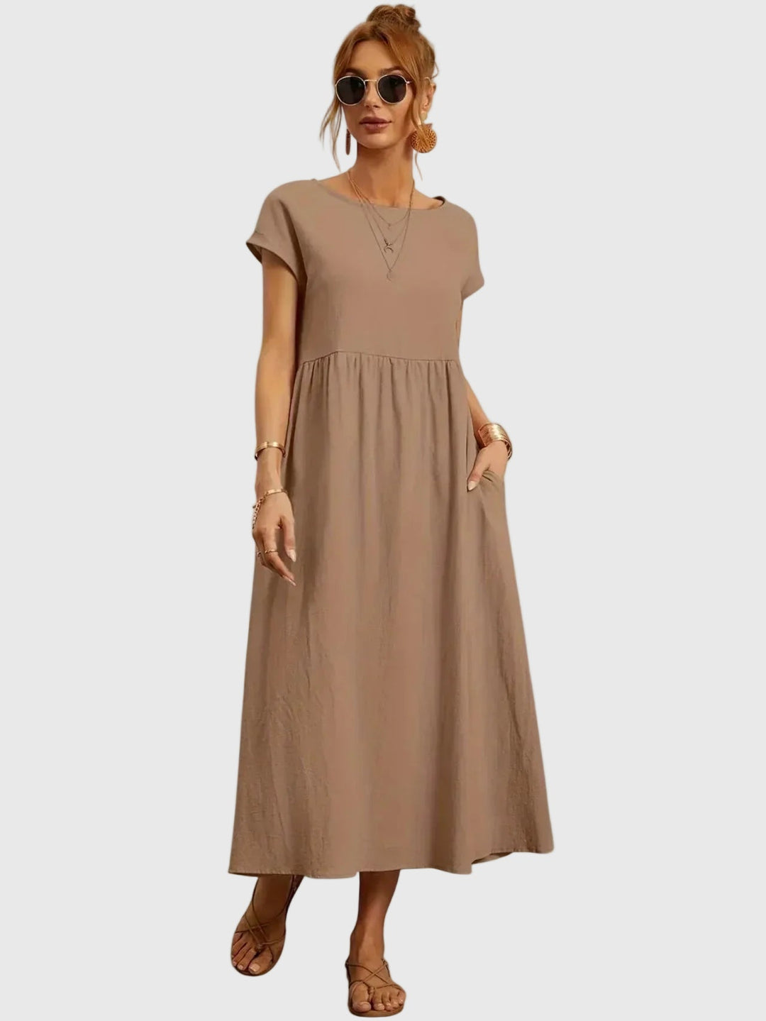 Giselle | Vestido Midi Casual con Bolsillos