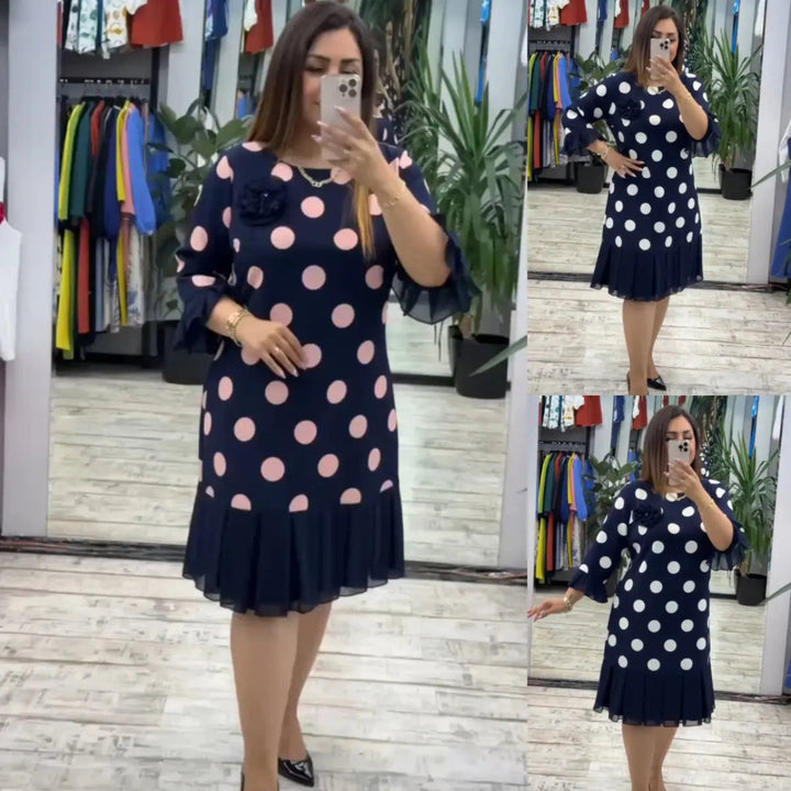 Palerine | Vestido de lunares plisado