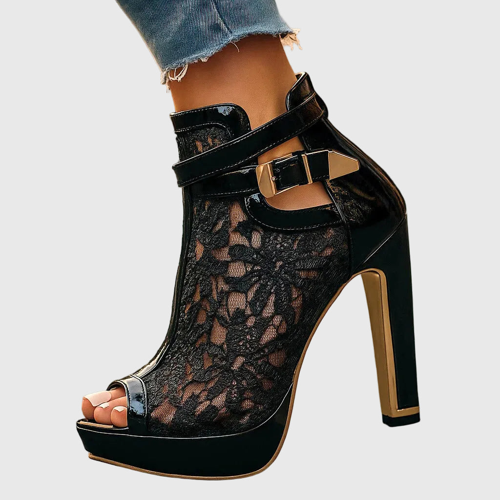 Skylar | Tacones de Encaje Floral