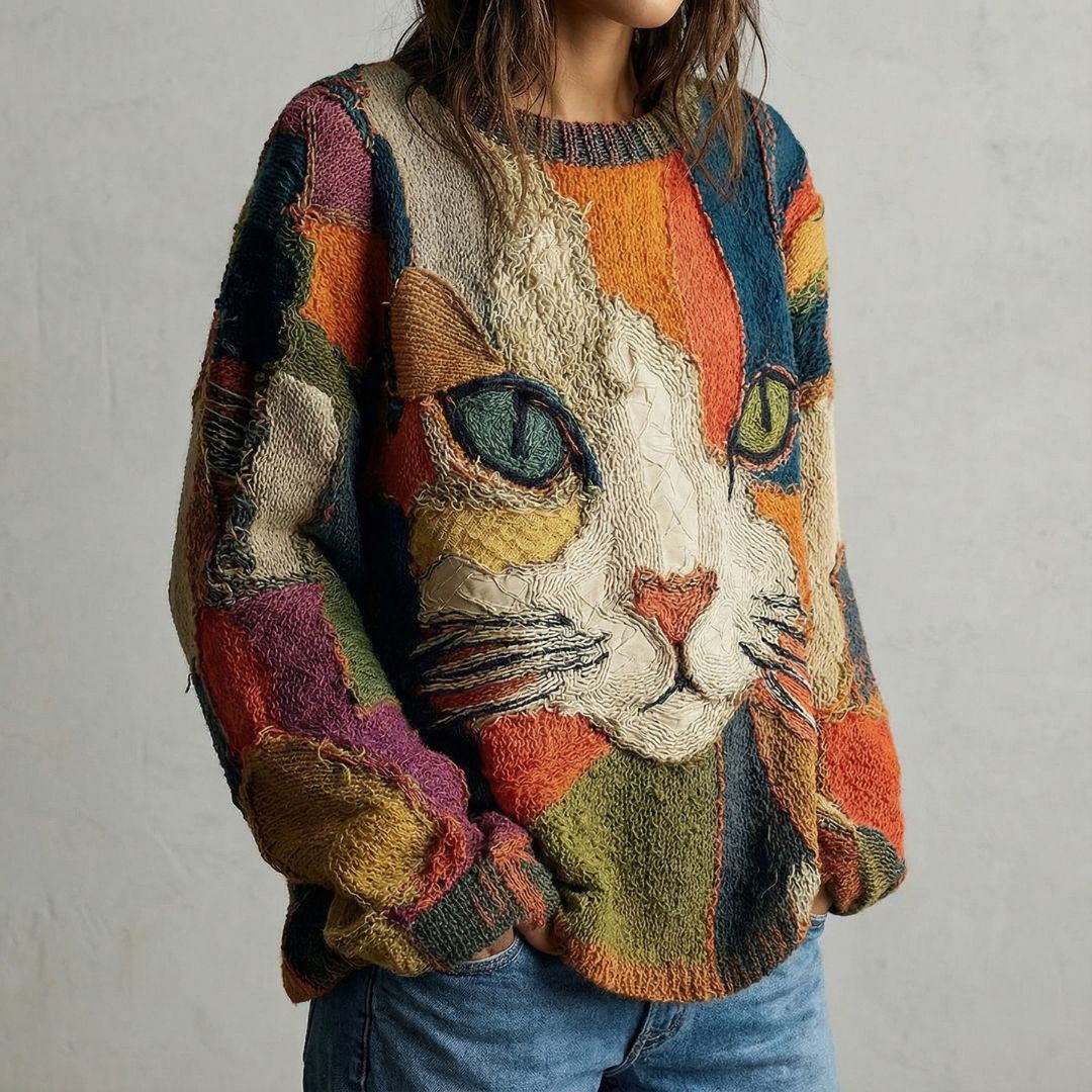 Nuria | Suéter Gato Artístico