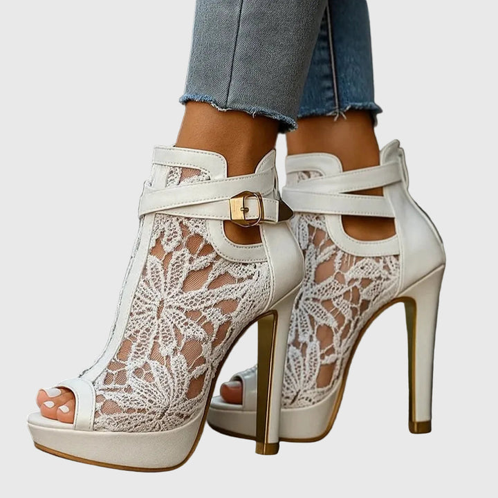 Skylar | Tacones de Encaje Floral