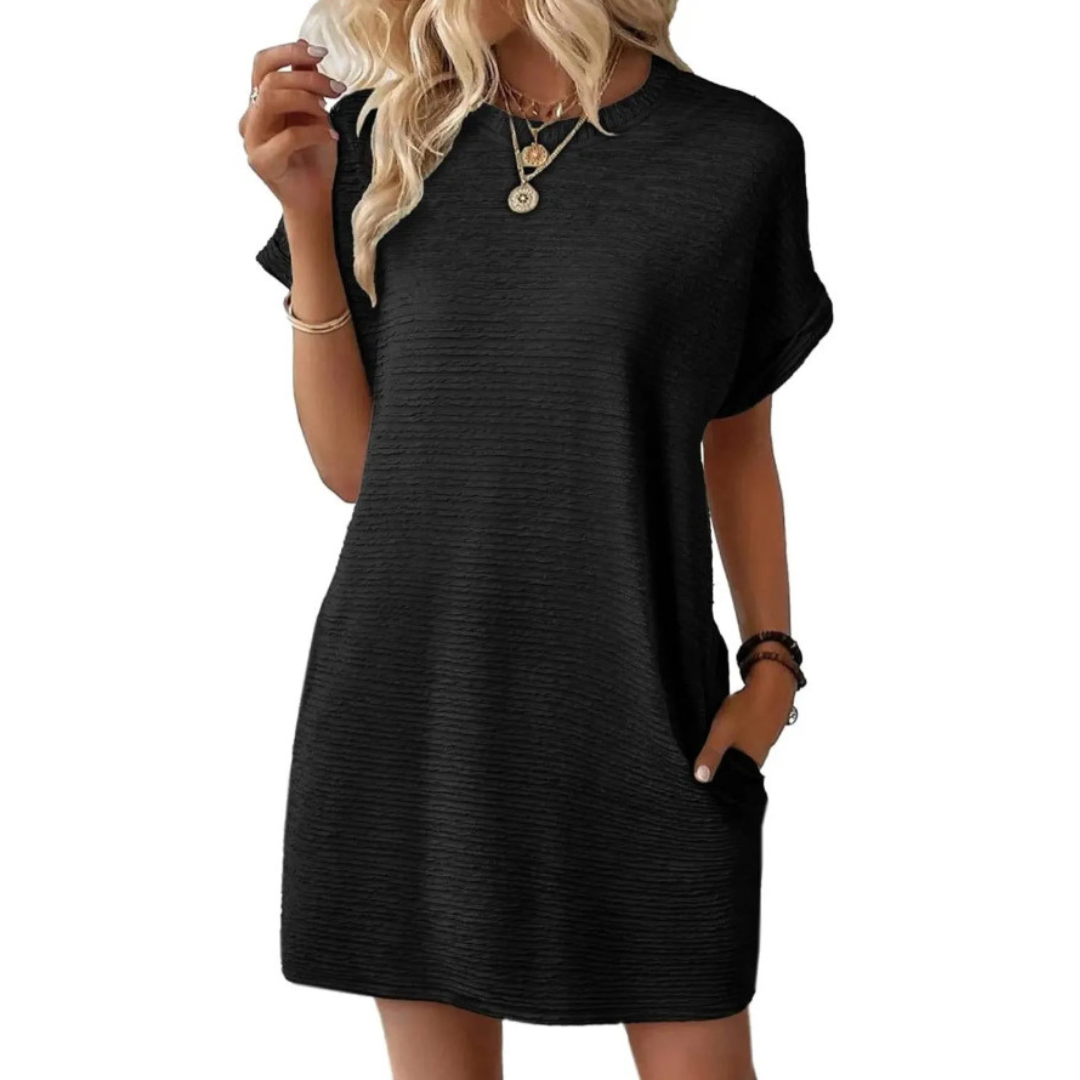 EVASHA™ | Vestido Mini de Verano Casual Minimalista con Cuello Redondo