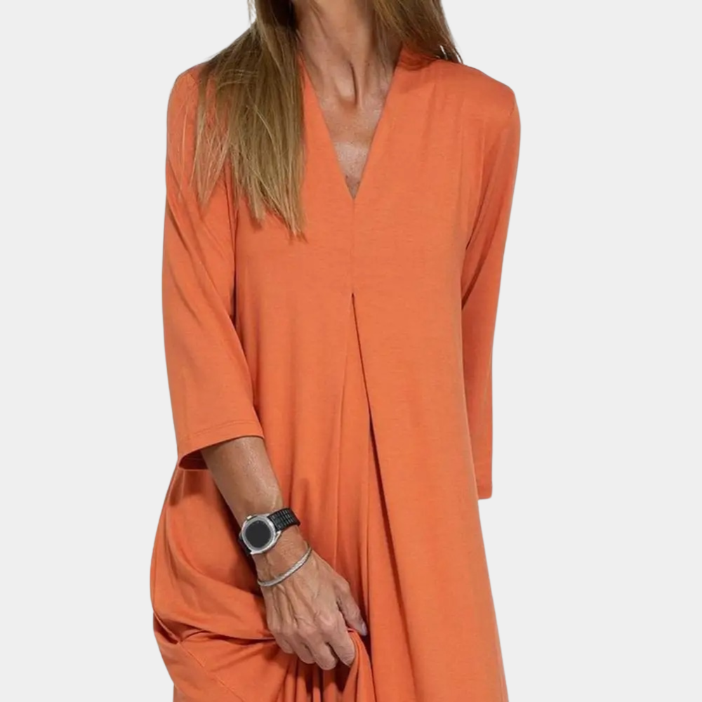 Vestido Maxi con Escote en V | Diseño Veraniego A-Line Fluyente