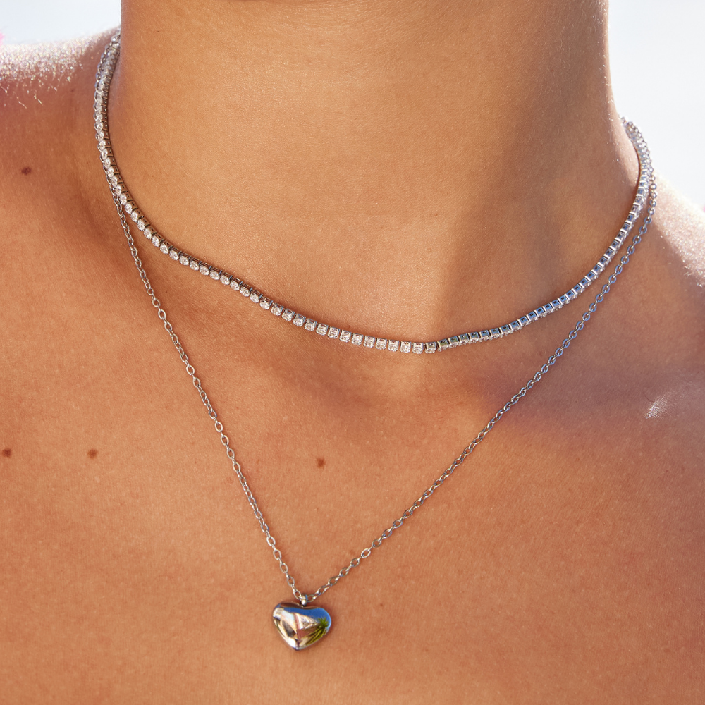 Collar de Cristal Lexi Silber