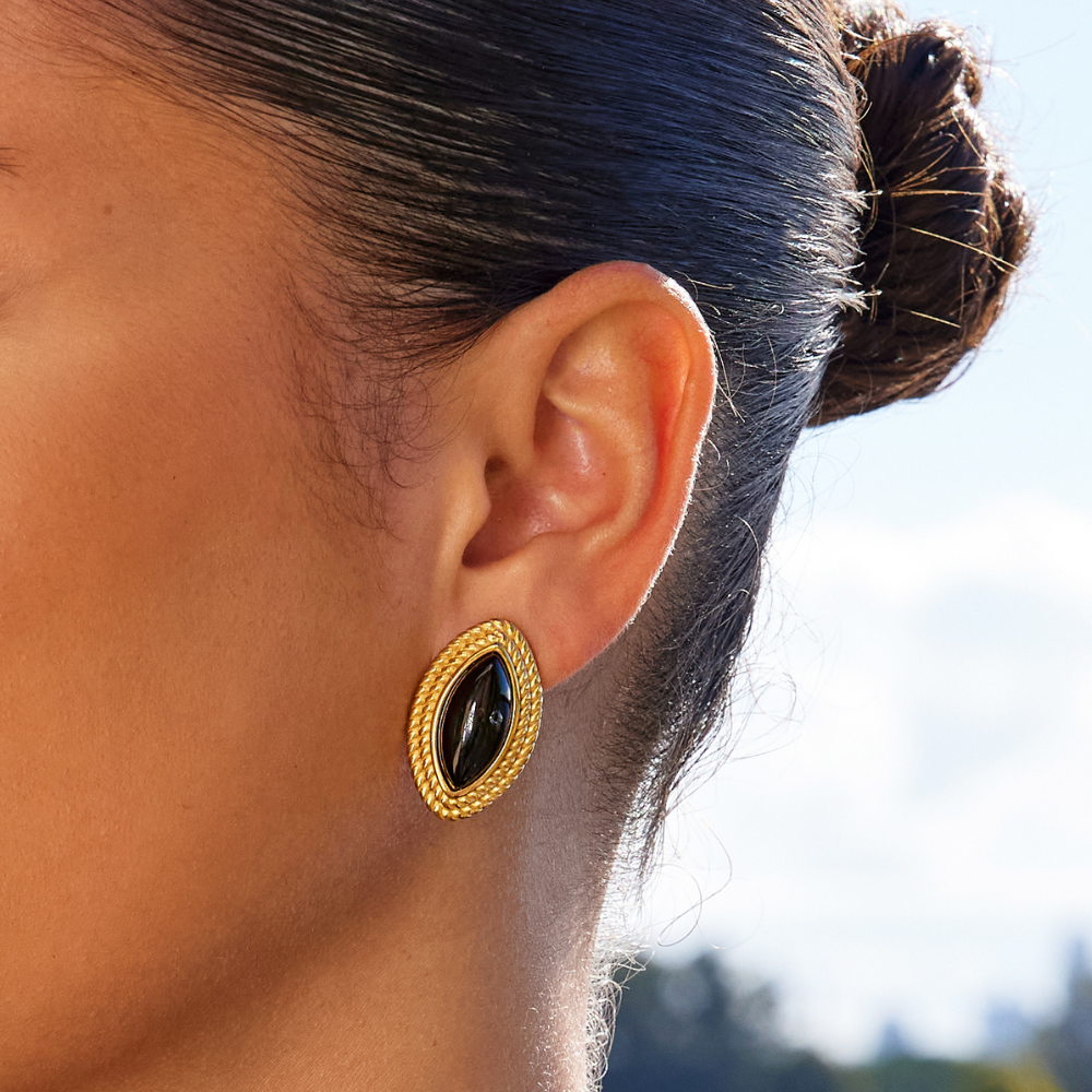 Pendientes Madison Schwarz & Gold