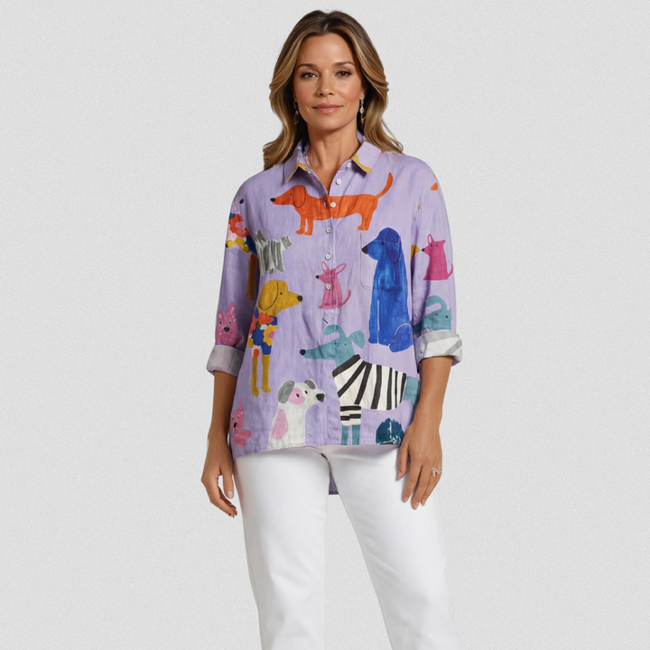 Coralie | Camiseta Casual de Arte para Perros de Mujer