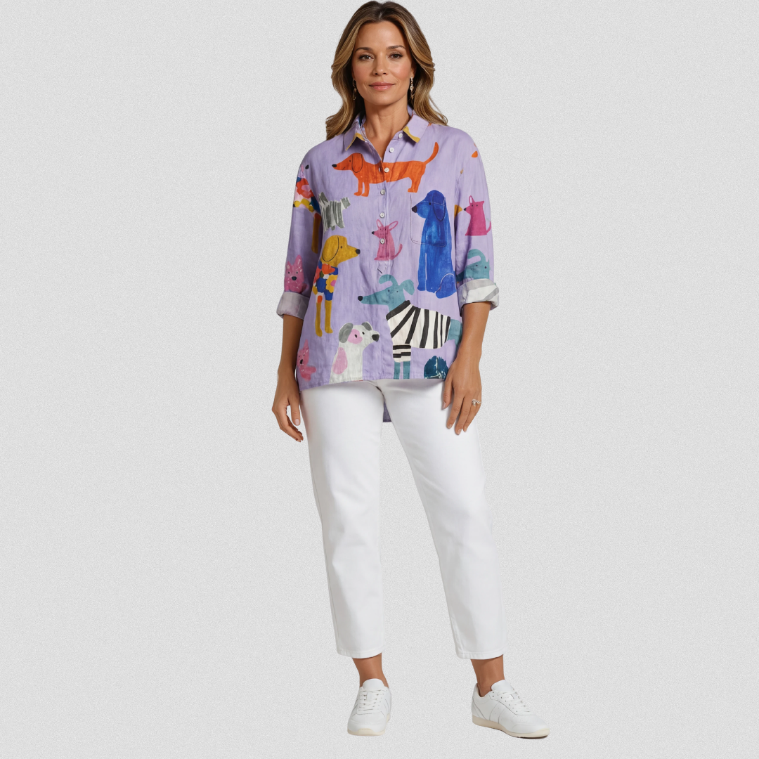 Coralie | Camiseta Casual de Arte para Perros de Mujer