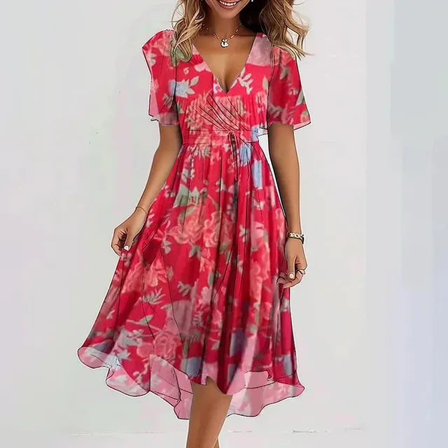Elise | Vestido Midi con Mangas Cortas