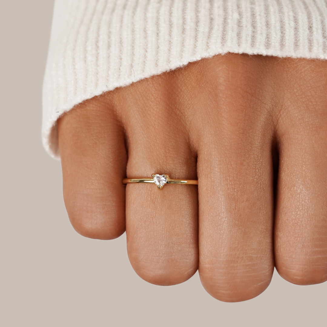 Jimena - Anillo de Corazón de Cristal
