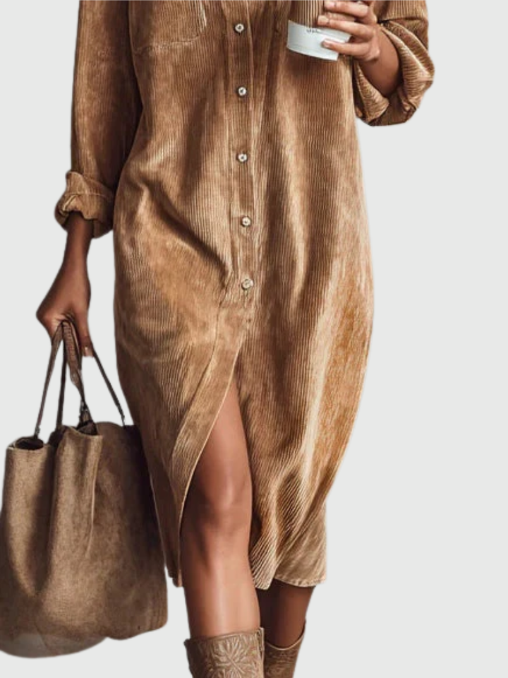 Clara | Vestido Midi de Pana