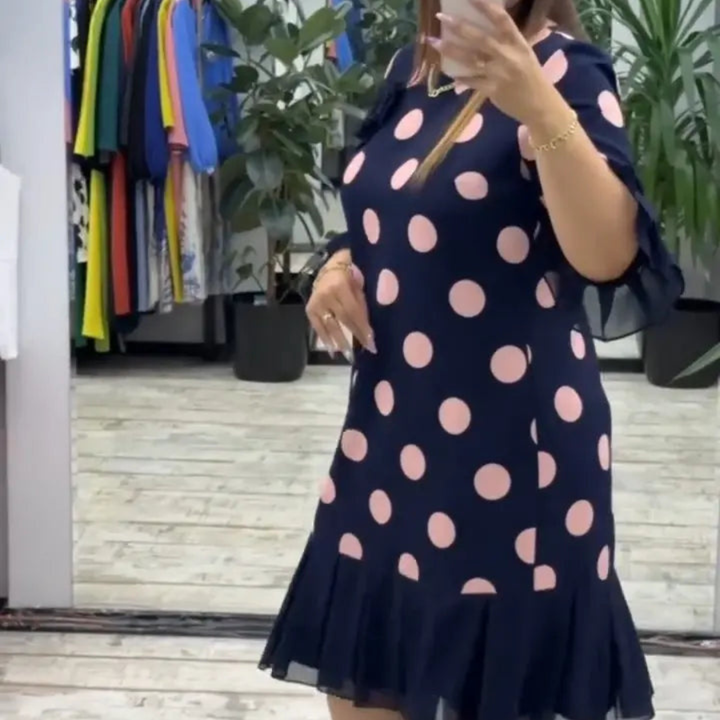 Palerine | Vestido de lunares plisado