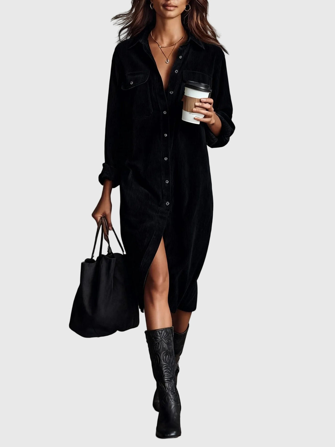 Clara | Vestido Midi de Pana