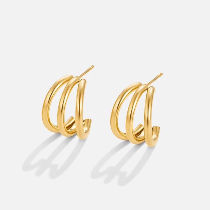 Pendientes Ana Triple Oro