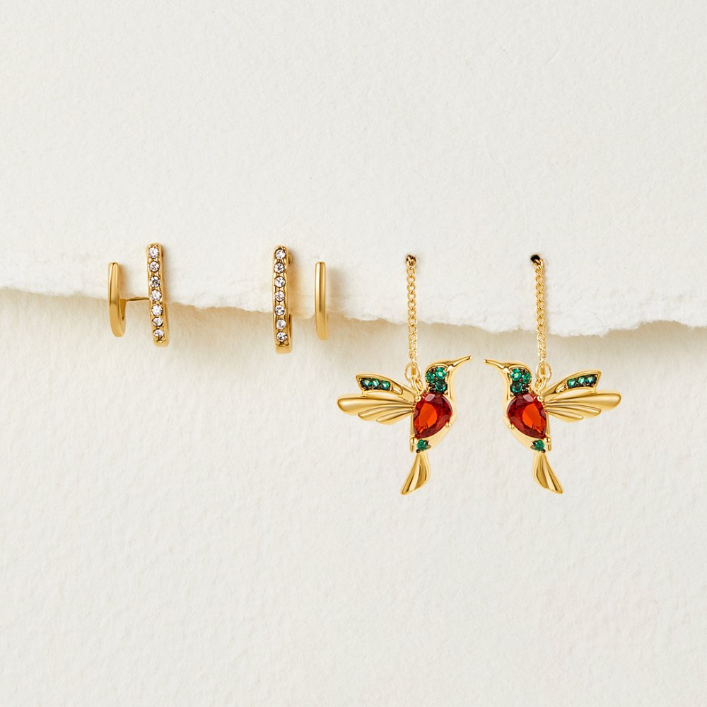 Pendientes de colibrí elegantes