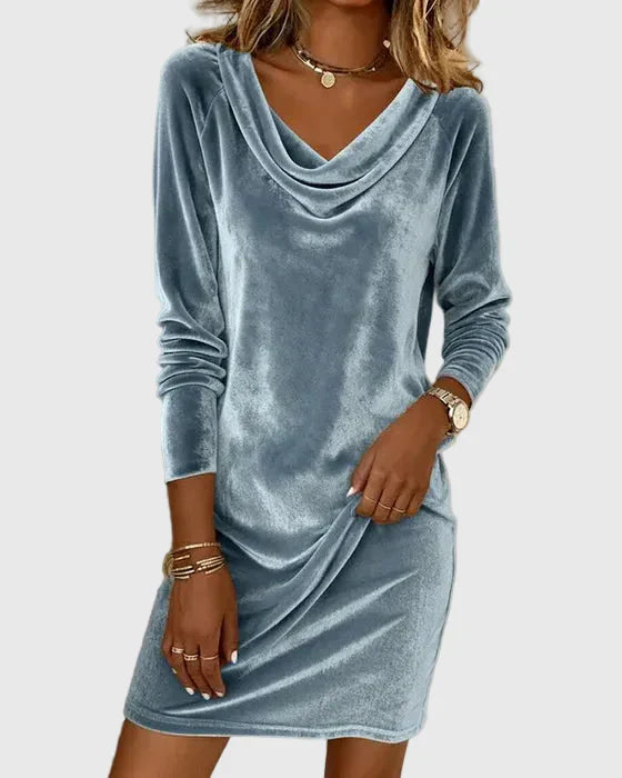 Frosina | Vestido de Terciopelo Ajuste Suelto