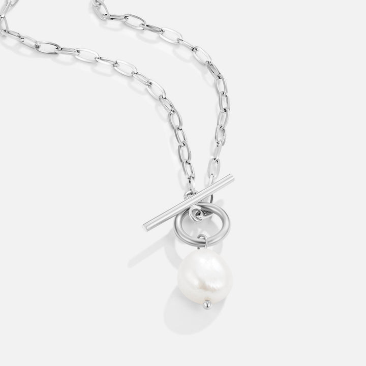 Cadena de plata con perlas de agua dulce Eva