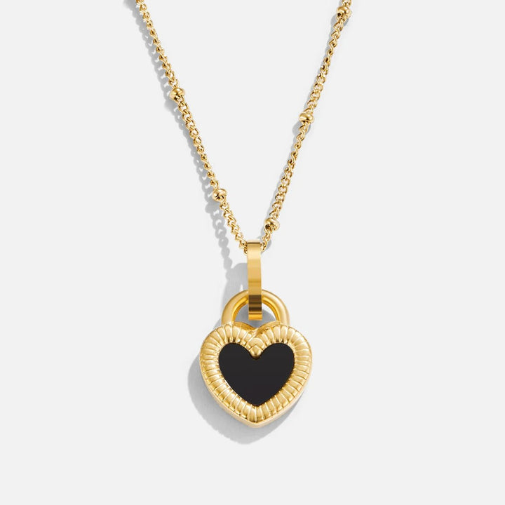 'Falling For You' Collar de corazón reversible