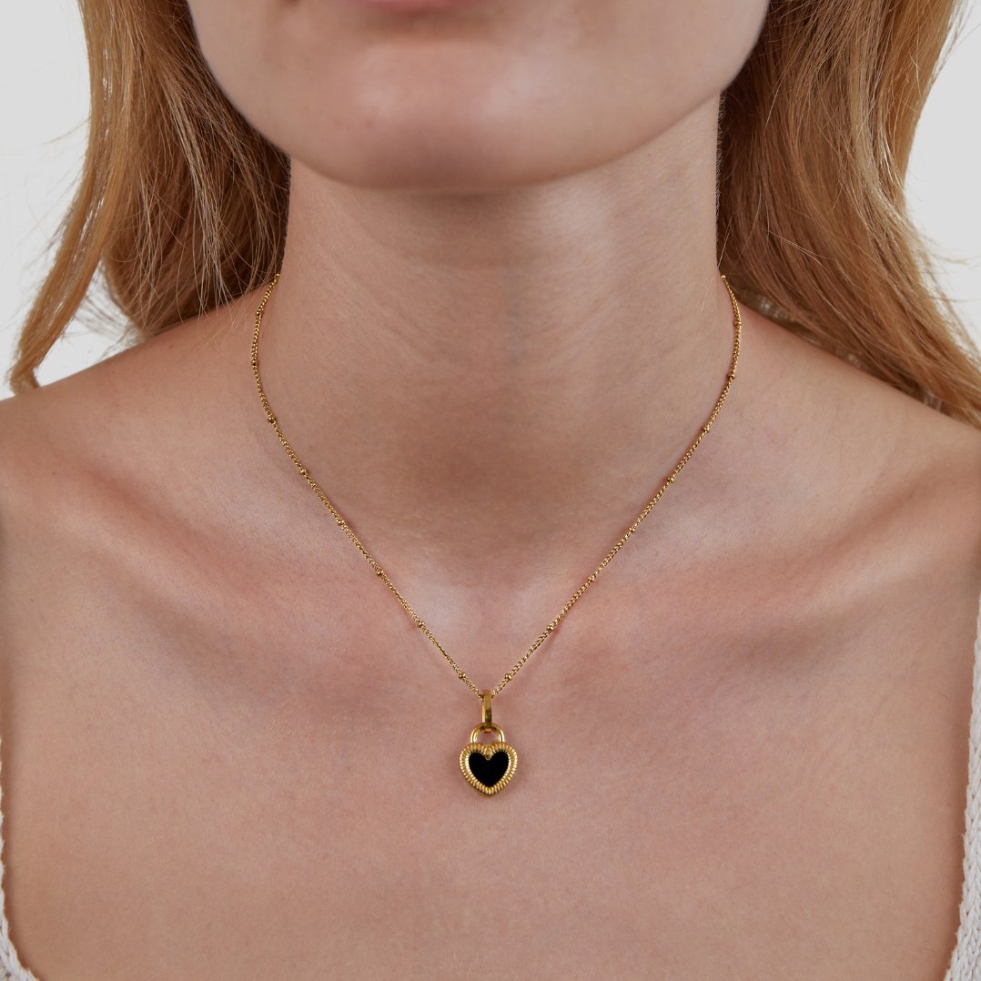 'Falling For You' Collar de corazón reversible